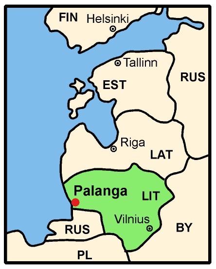 Map of Baltikum with Town of 9th EFOL Palanga